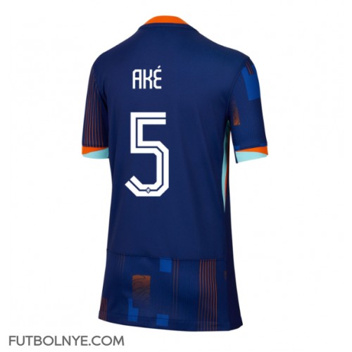 Camiseta Países Bajos Nathan Ake #5 Visitante Equipación para mujer Eurocopa 2024 manga corta